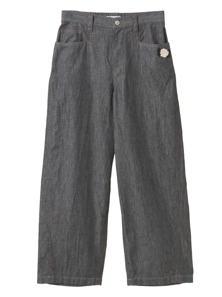 カメリアリボン刺繍入り5.5oデニムパンツ