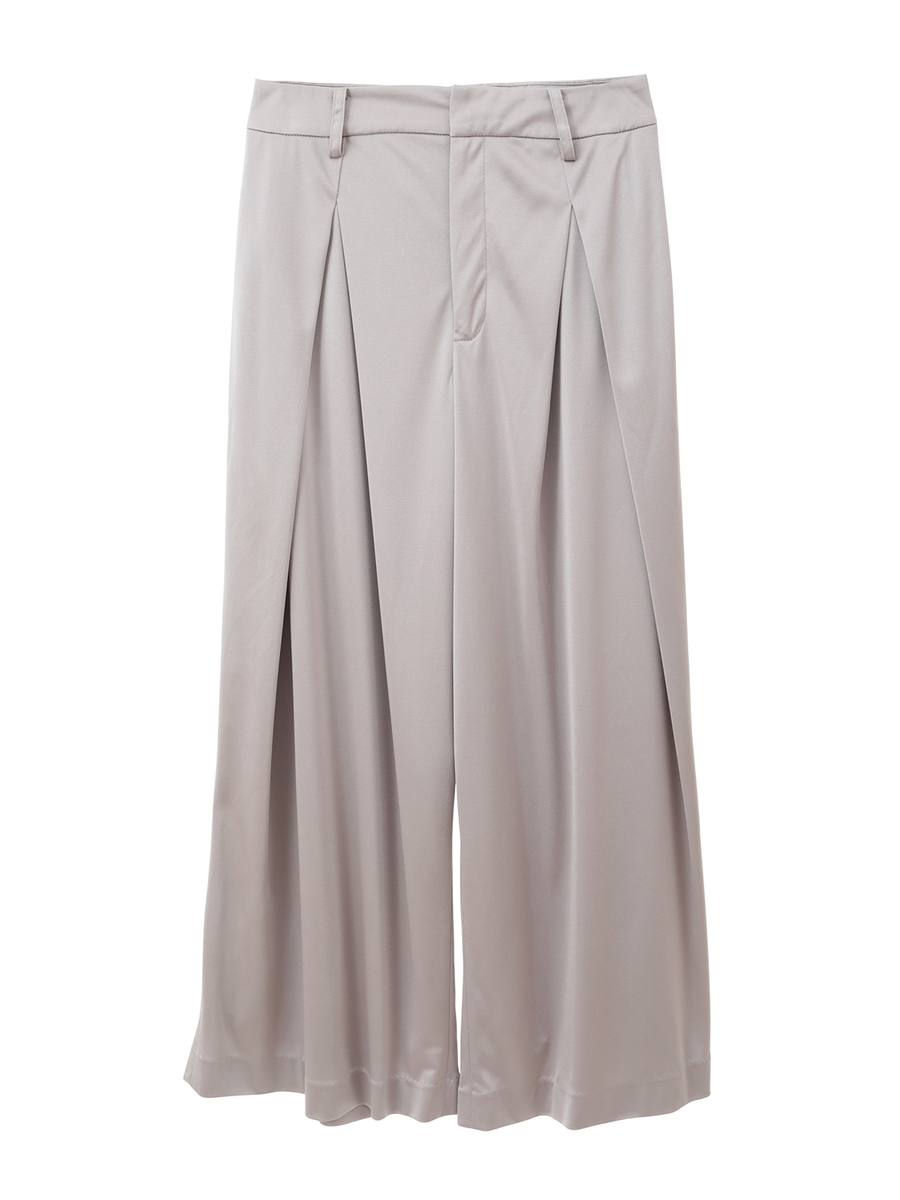 サテンスムースワイドパンツ 詳細画像 グレージュ 1