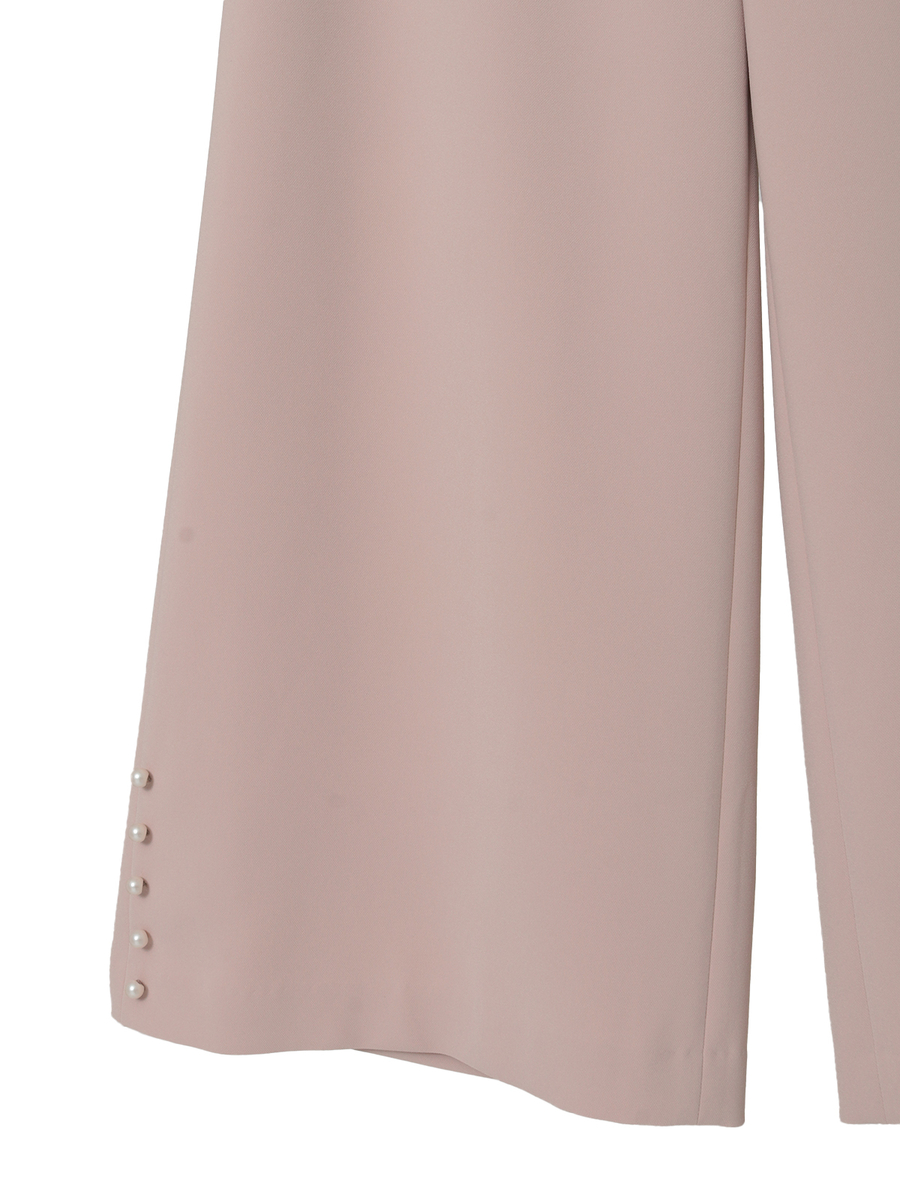 パール調釦アクセントワイドパンツ 詳細画像 ブラウン 7