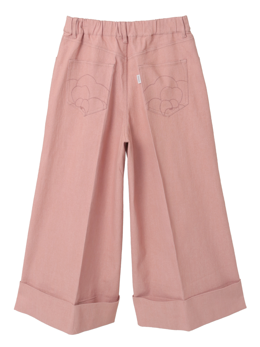 カメリア刺繍デニムパンツ 詳細画像 クロ 2