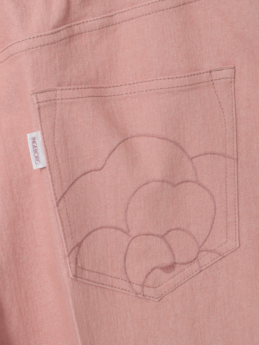 カメリア刺繍デニムパンツ 詳細画像 クロ 6