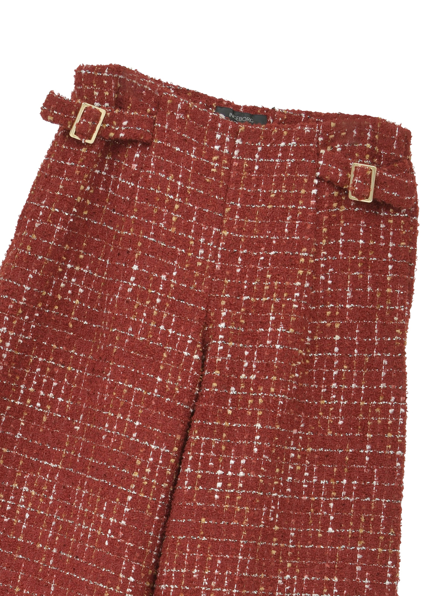 カナーレツイードワイドパンツ 詳細画像 バーガンディ 3