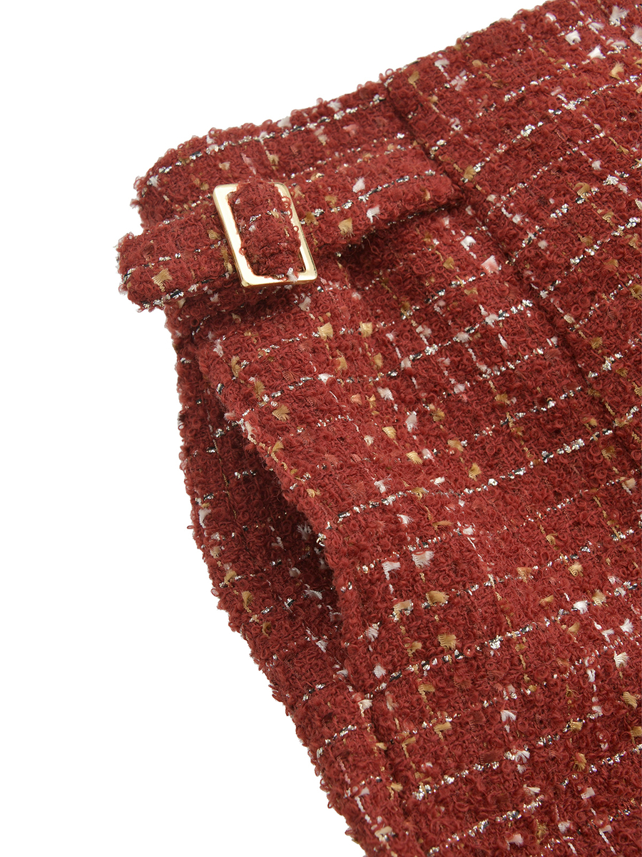 カナーレツイードワイドパンツ 詳細画像 バーガンディ 6