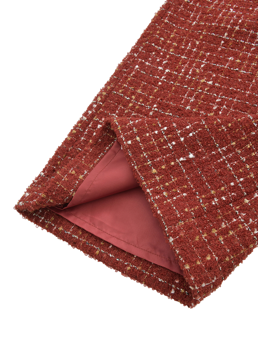 カナーレツイードワイドパンツ 詳細画像 バーガンディ 7