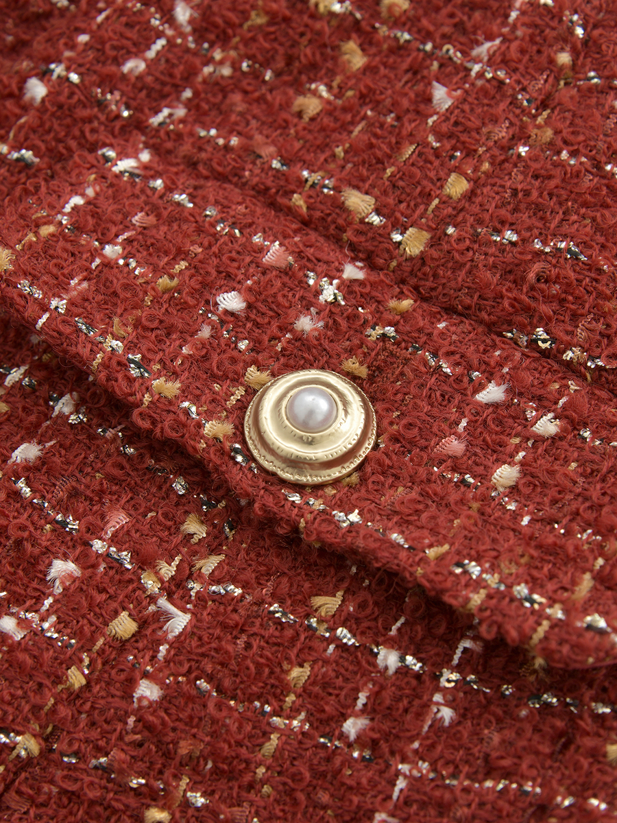 カナーレツイードワイドパンツ 詳細画像 バーガンディ 8