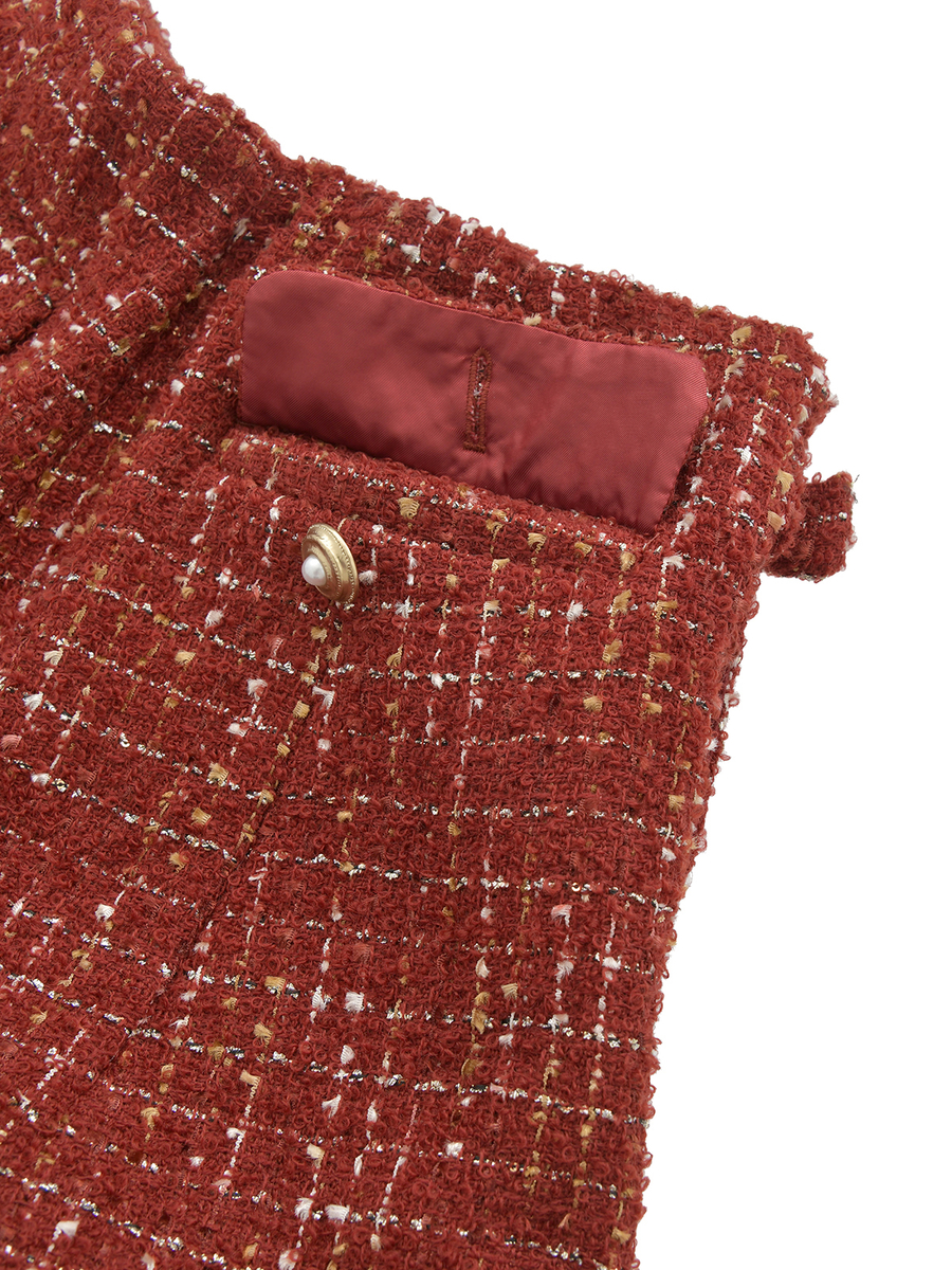 カナーレツイードワイドパンツ 詳細画像 バーガンディ 9