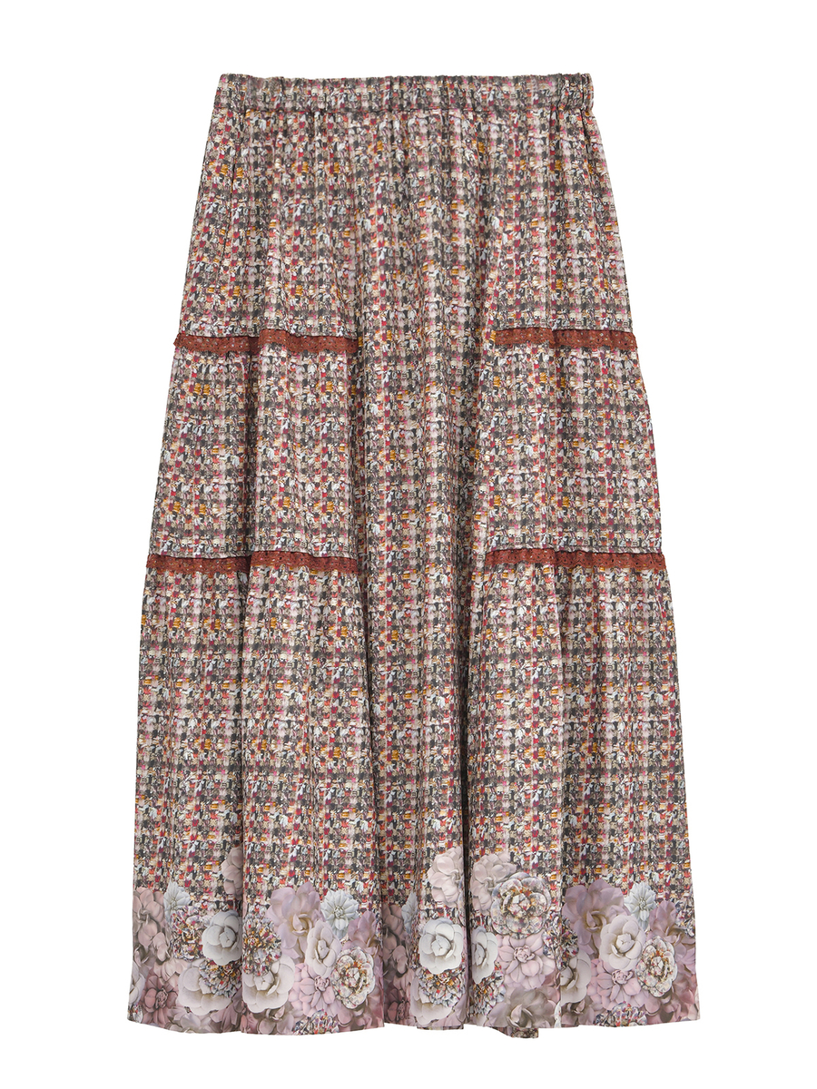 リントンフラワーpt.ティアードスカート 詳細画像 ピンク 1