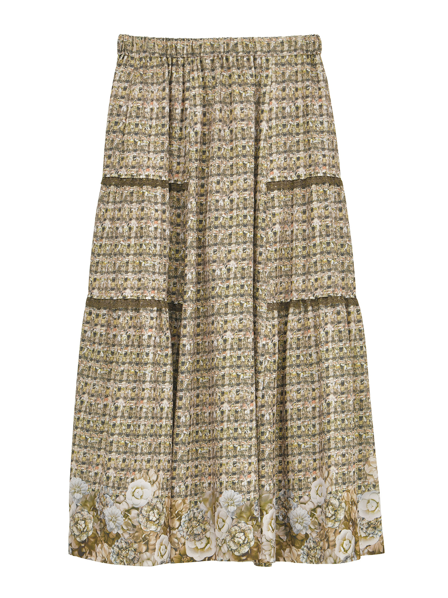 リントンフラワーpt.ティアードスカート 詳細画像 ベージュ 1