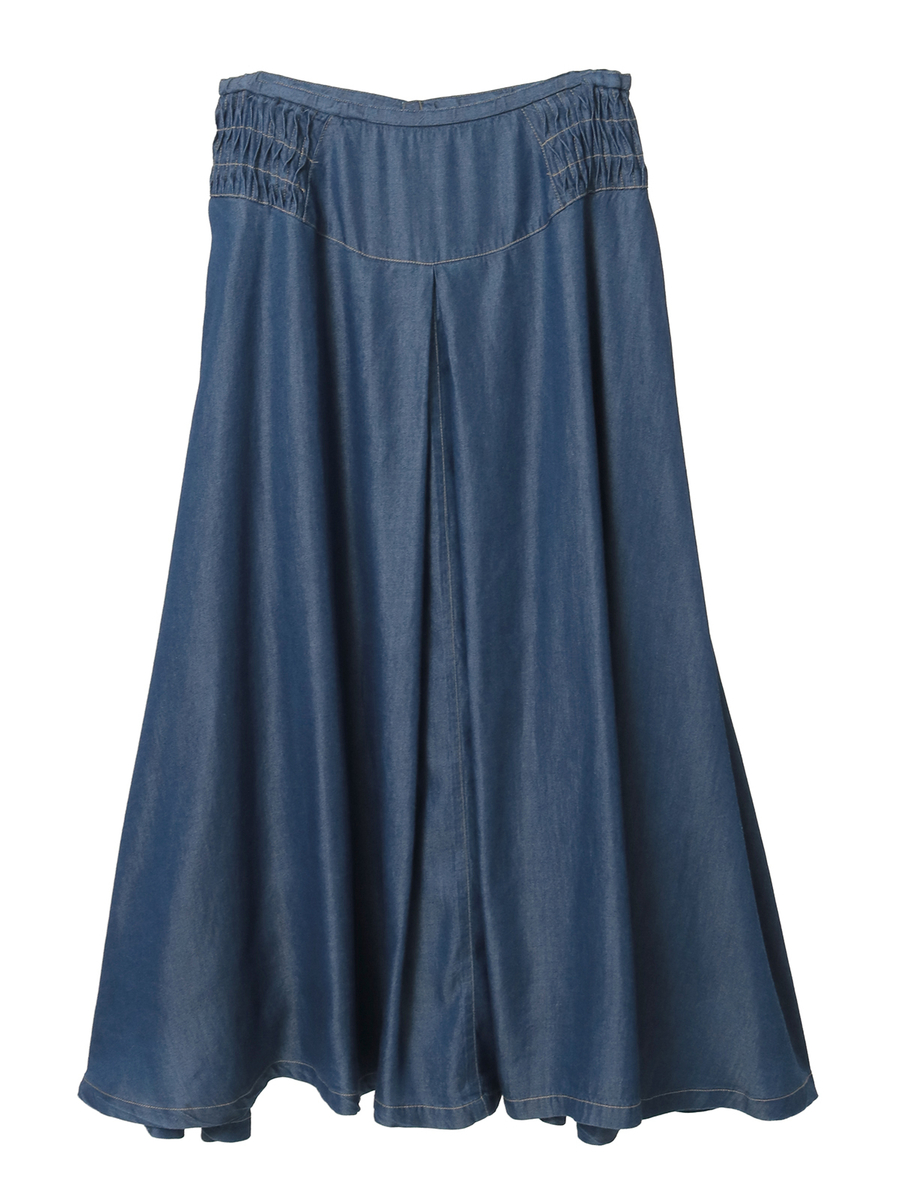 テンセルデニムボックスタックスカート 詳細画像 インディゴ 1