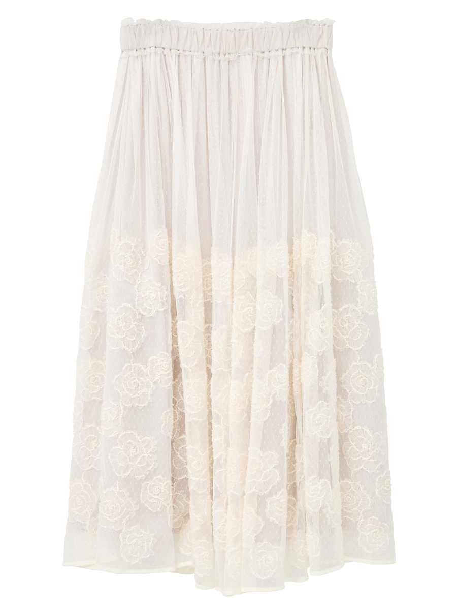 カメリアチュールレーススカート 詳細画像 クロ 2