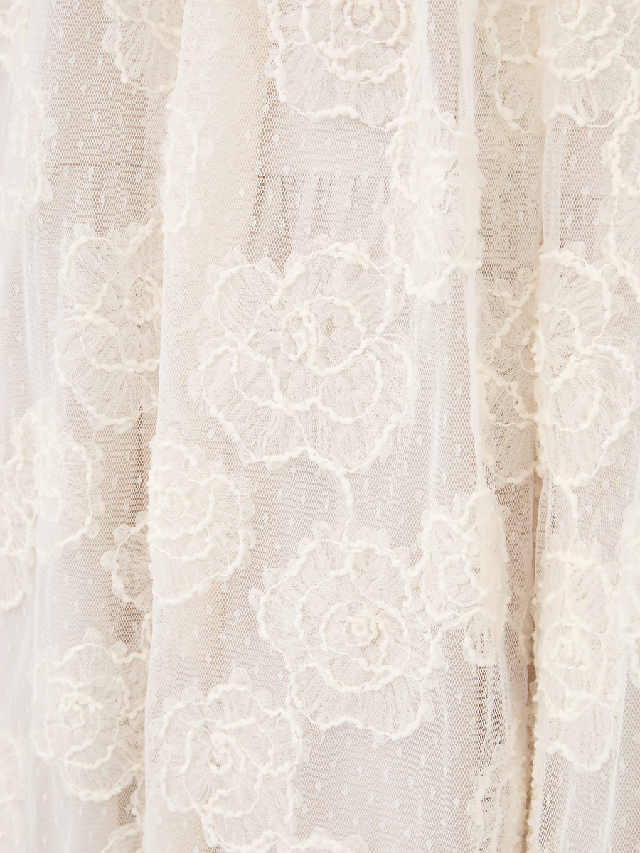 カメリアチュールレーススカート 詳細画像 クロ 5