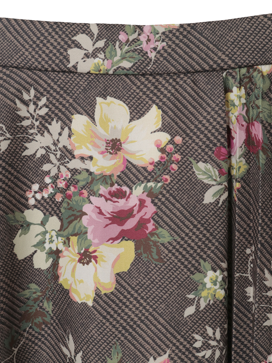 チェックブーケpt.スカート 詳細画像 クロ 3