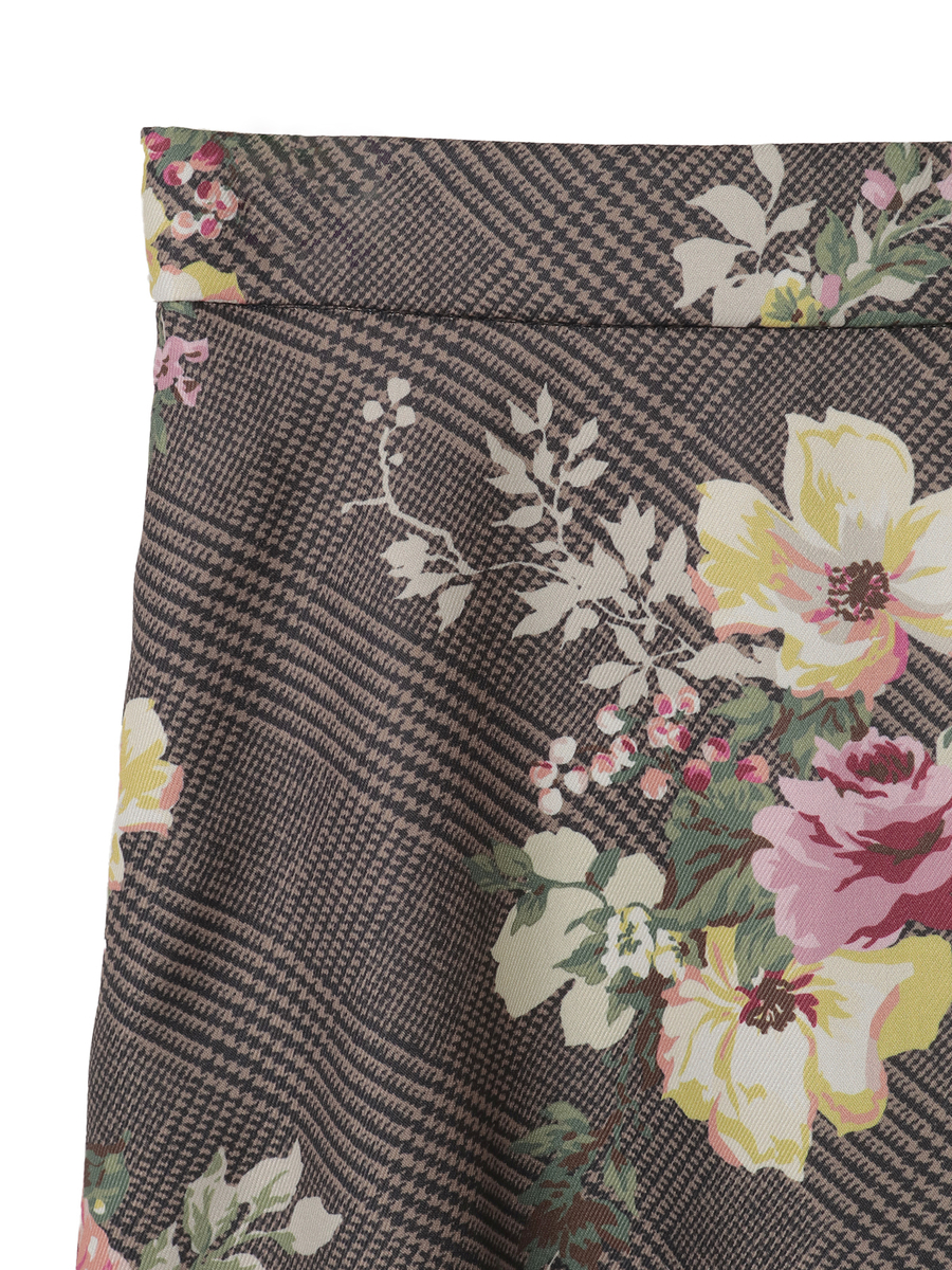 チェックブーケpt.スカート 詳細画像 クロ 4