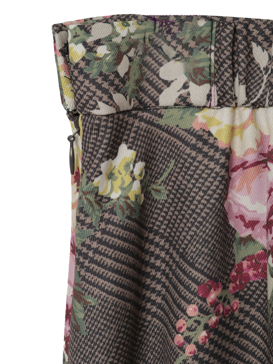 チェックブーケpt.スカート 詳細画像 クロ 5