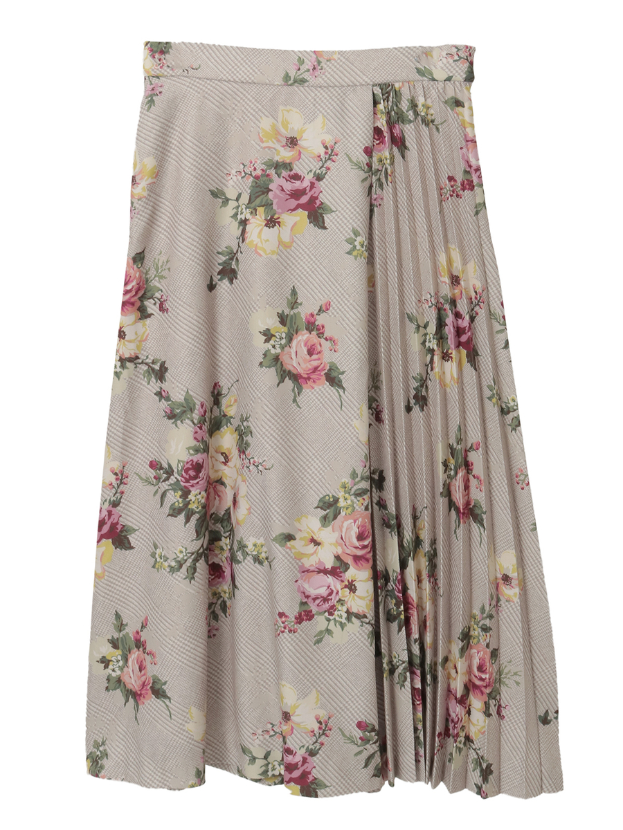 チェックブーケpt.スカート 詳細画像 ベージュ 1