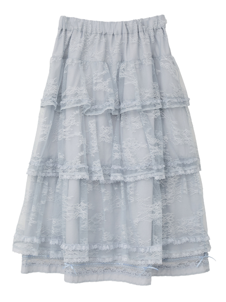 リバーレースフリルティアードスカート