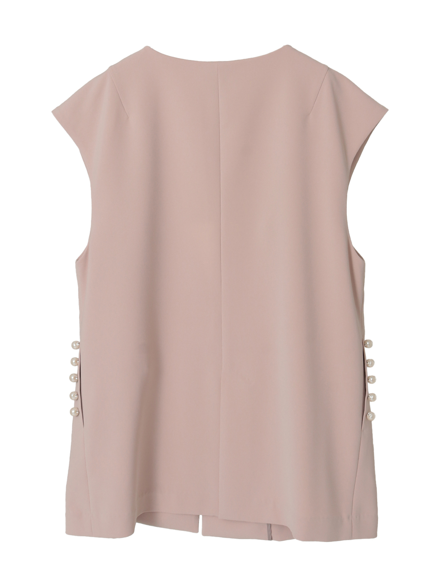 パール調釦アクセントベスト 詳細画像 ピンクベージュ 2