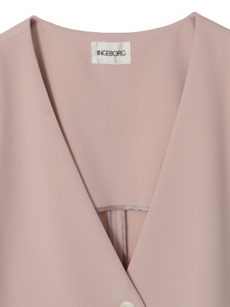 パール調釦アクセントベスト 詳細画像 ピンクベージュ 3