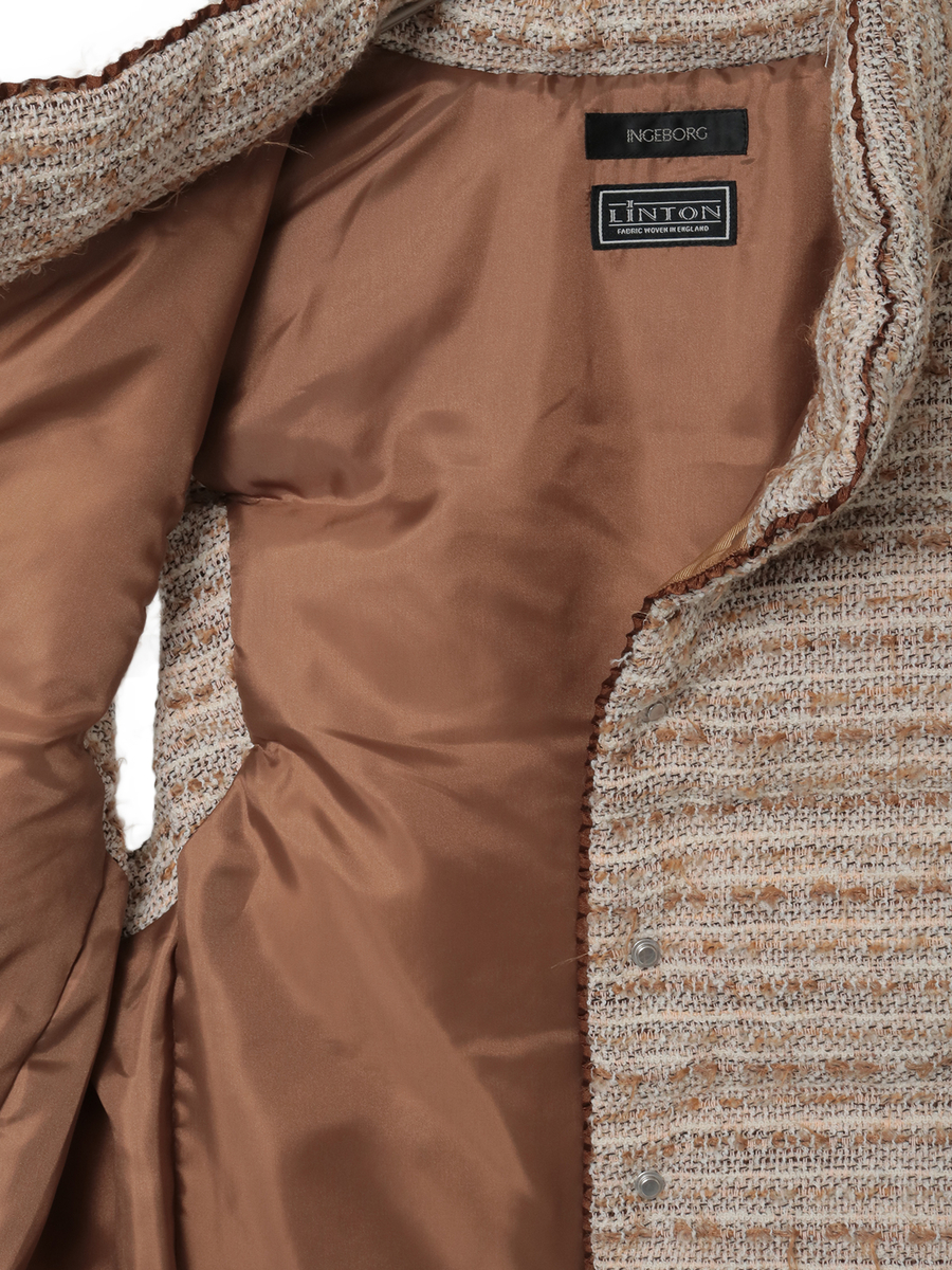 Selection of LINTONツイードダウンベスト 詳細画像 ベージュ 7