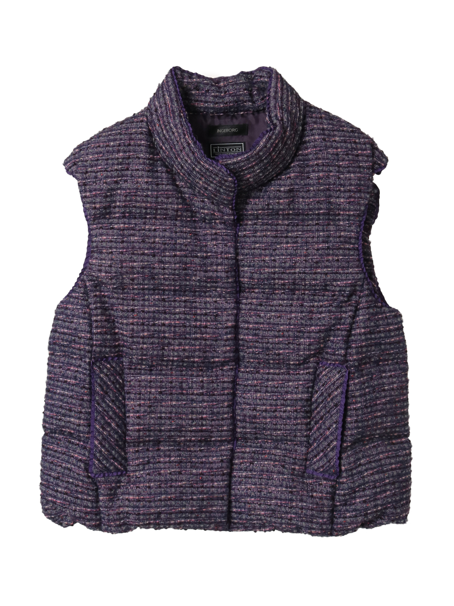 Selection of LINTONツイードダウンベスト 詳細画像 パープル 1