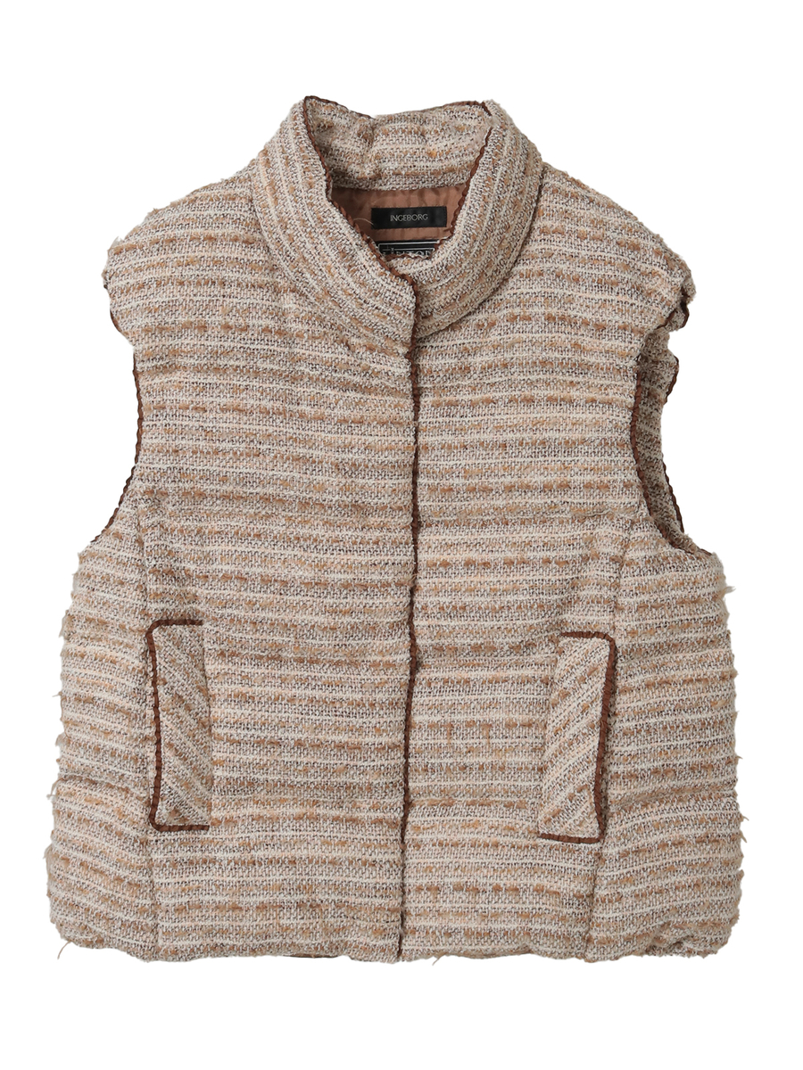 Selection of LINTONツイードダウンベスト 詳細画像 ベージュ 1