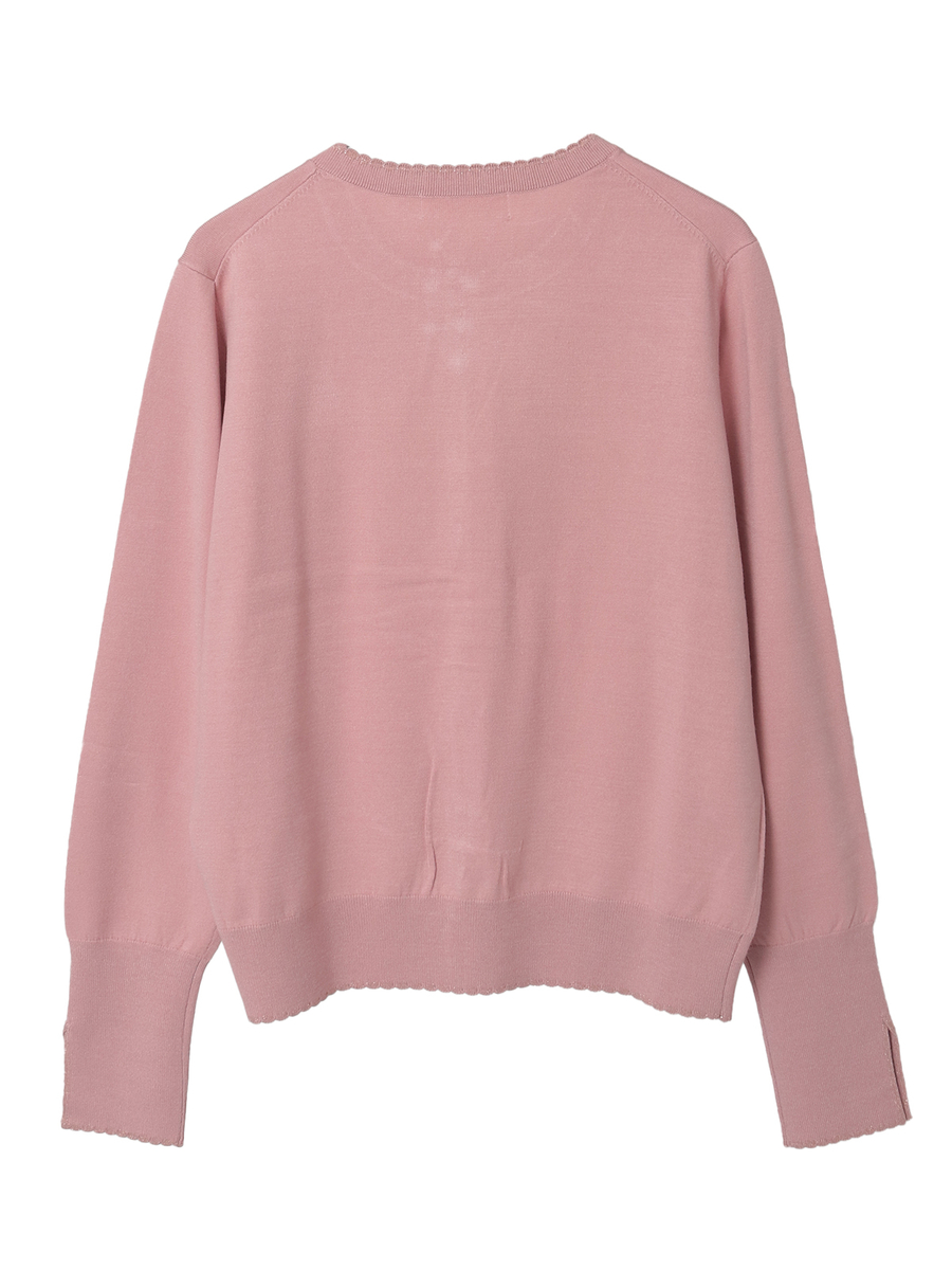 Le Salon de INGEBORGワッペン付きカーディガン 詳細画像 パープル 2