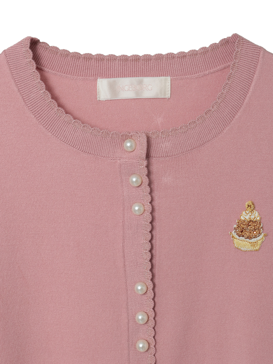 Le Salon de INGEBORGワッペン付きカーディガン 詳細画像 パープル 3