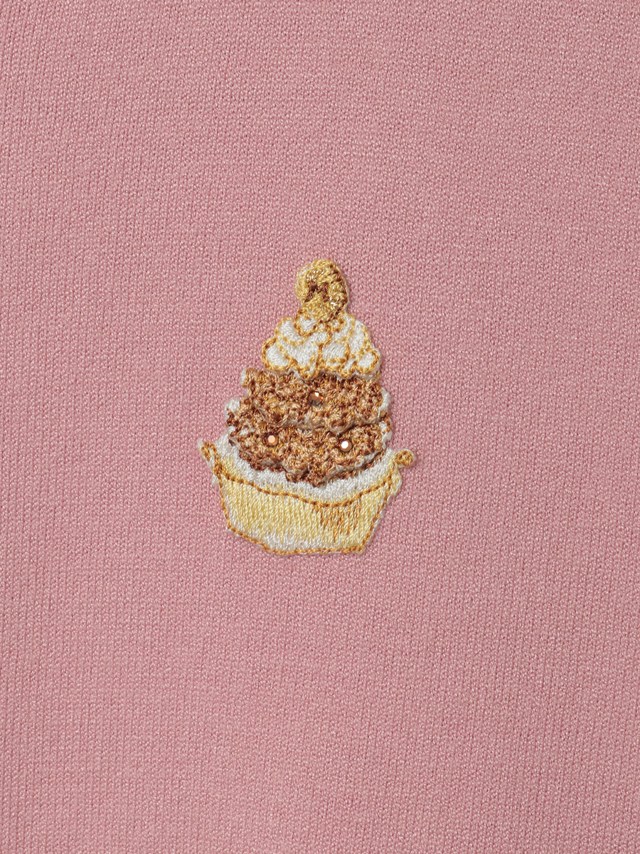 Le Salon de INGEBORGワッペン付きカーディガン 詳細画像 パープル 6