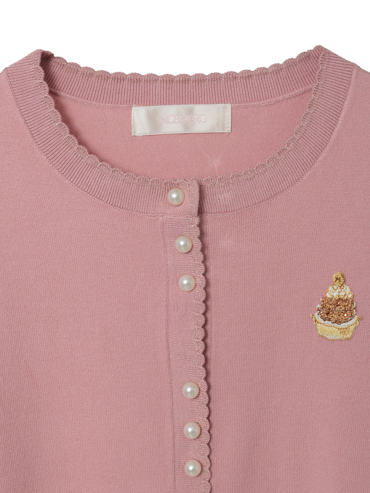 Le Salon de INGEBORGワッペン付きカーディガン｜ピンクハウス