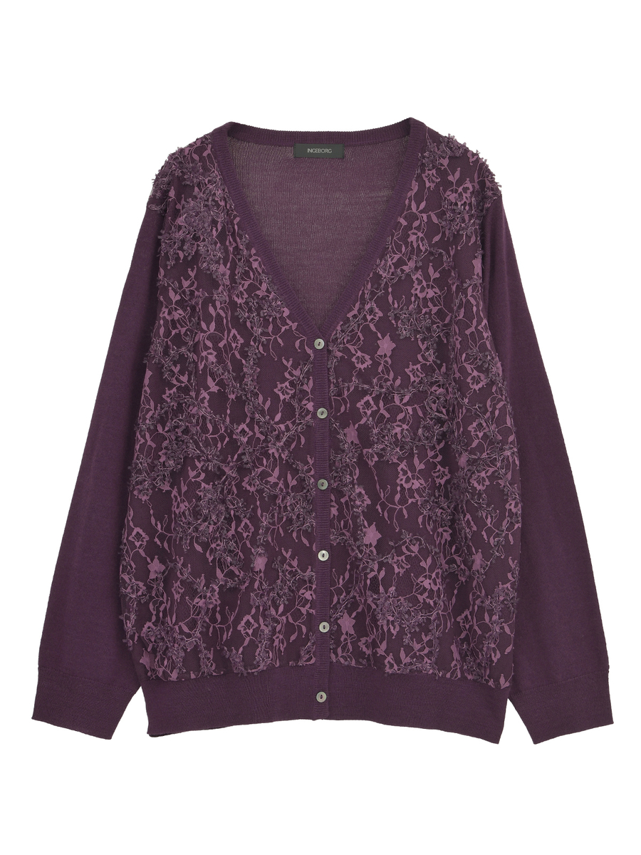 レースコンビニットカーディガン 詳細画像 ベージュ 1