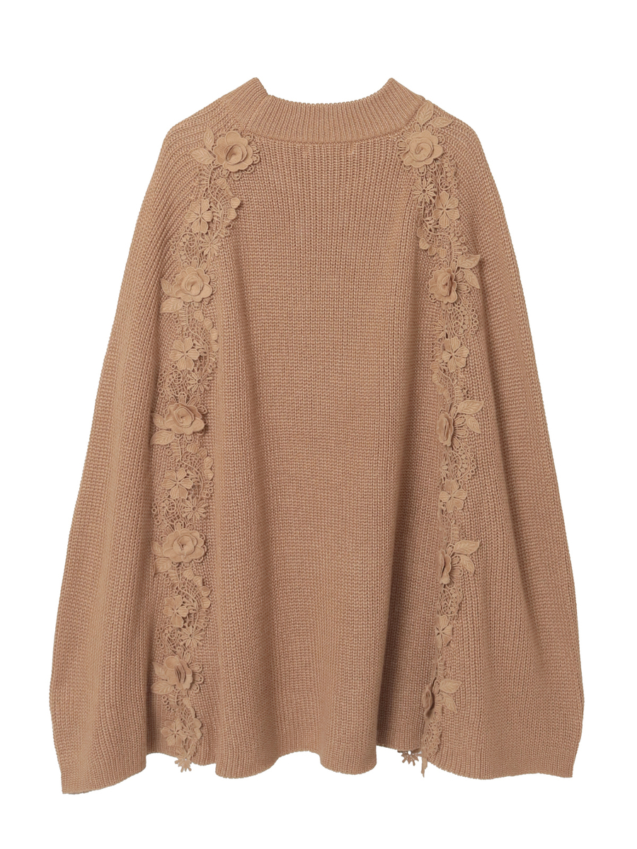 レース使いニットポンチョ 詳細画像 キナリ 2