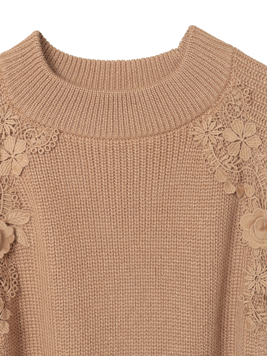 レース使いニットポンチョ 詳細画像 キナリ 3