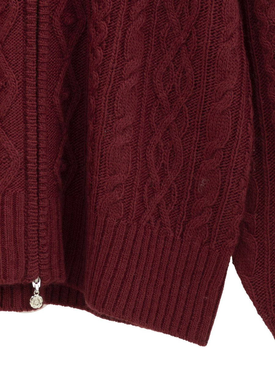 アラン編みフーディカーディガン 詳細画像 クロ 5