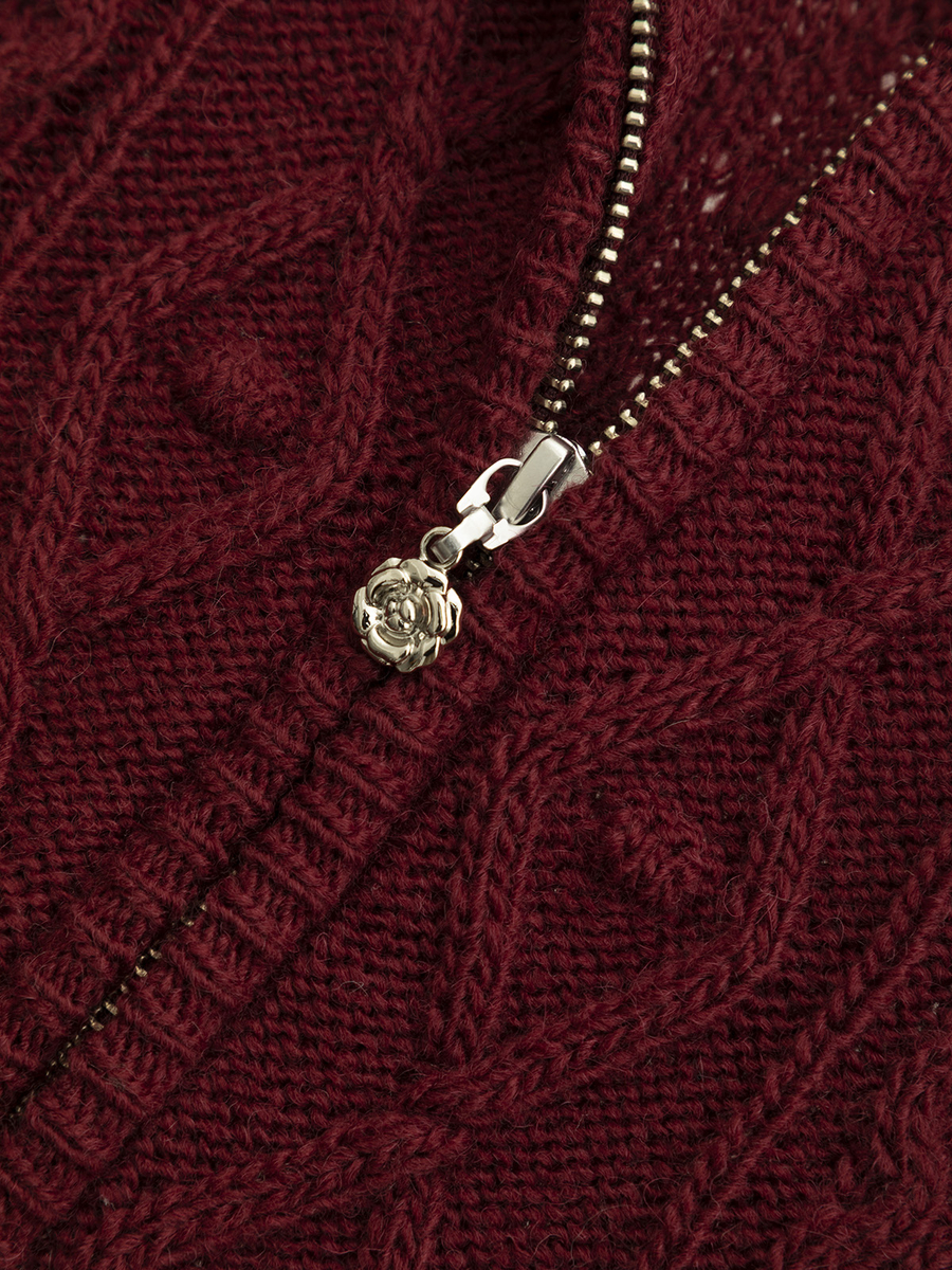 アラン編みフーディカーディガン 詳細画像 クロ 7