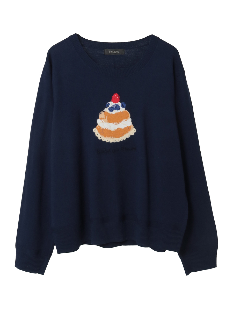スイーツワンポイントセーター 詳細画像 ネイビー 1