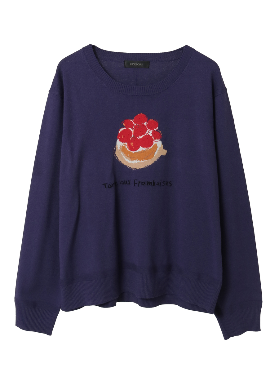 スイーツワンポイントセーター 詳細画像 パープル 1