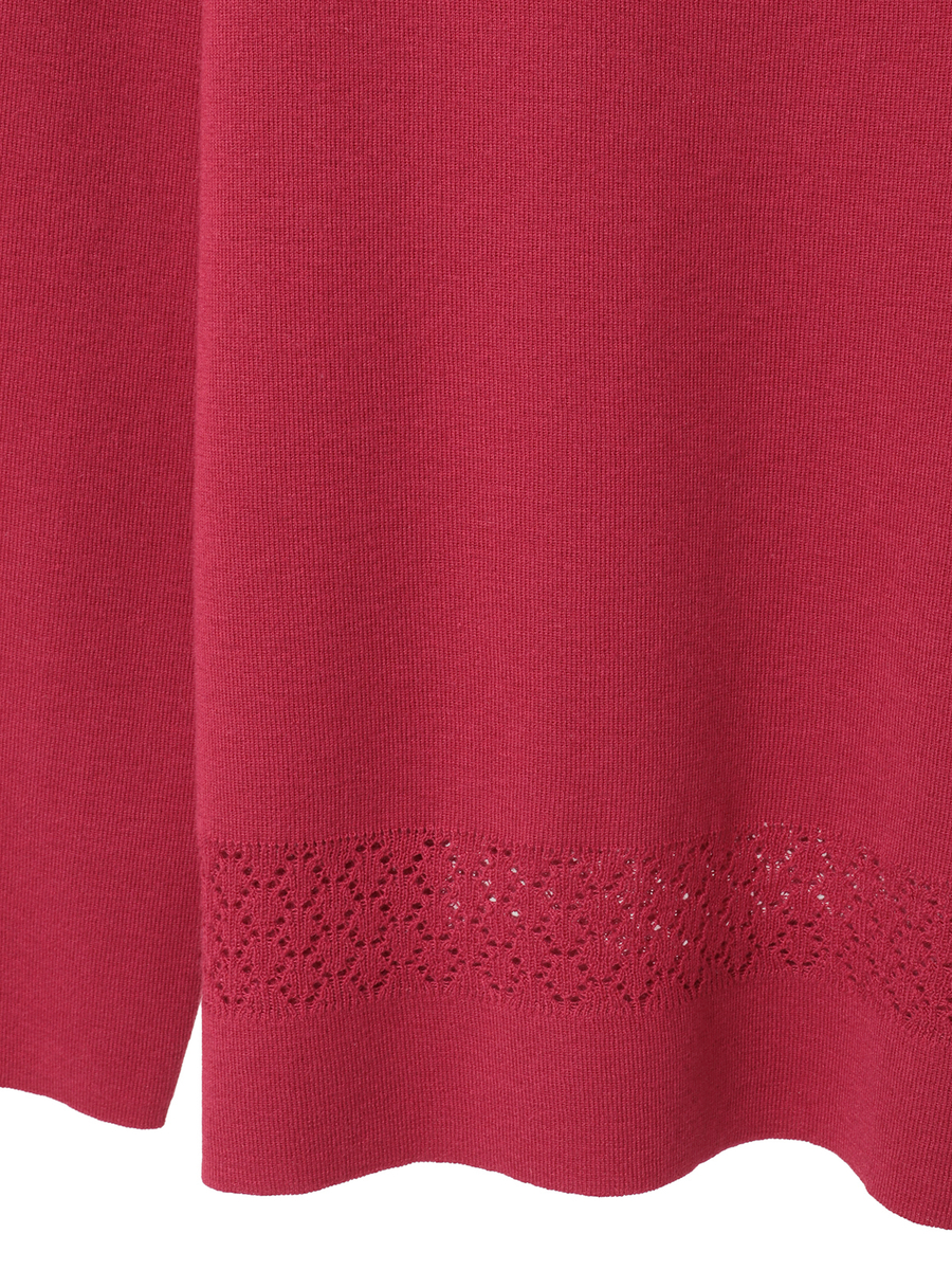 透かし柄アクセントニットプルオーバー 詳細画像 ピンク 5