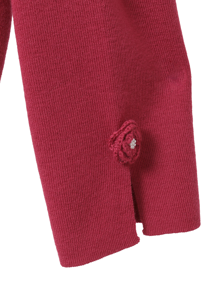 透かし柄アクセントニットプルオーバー 詳細画像 ピンク 7