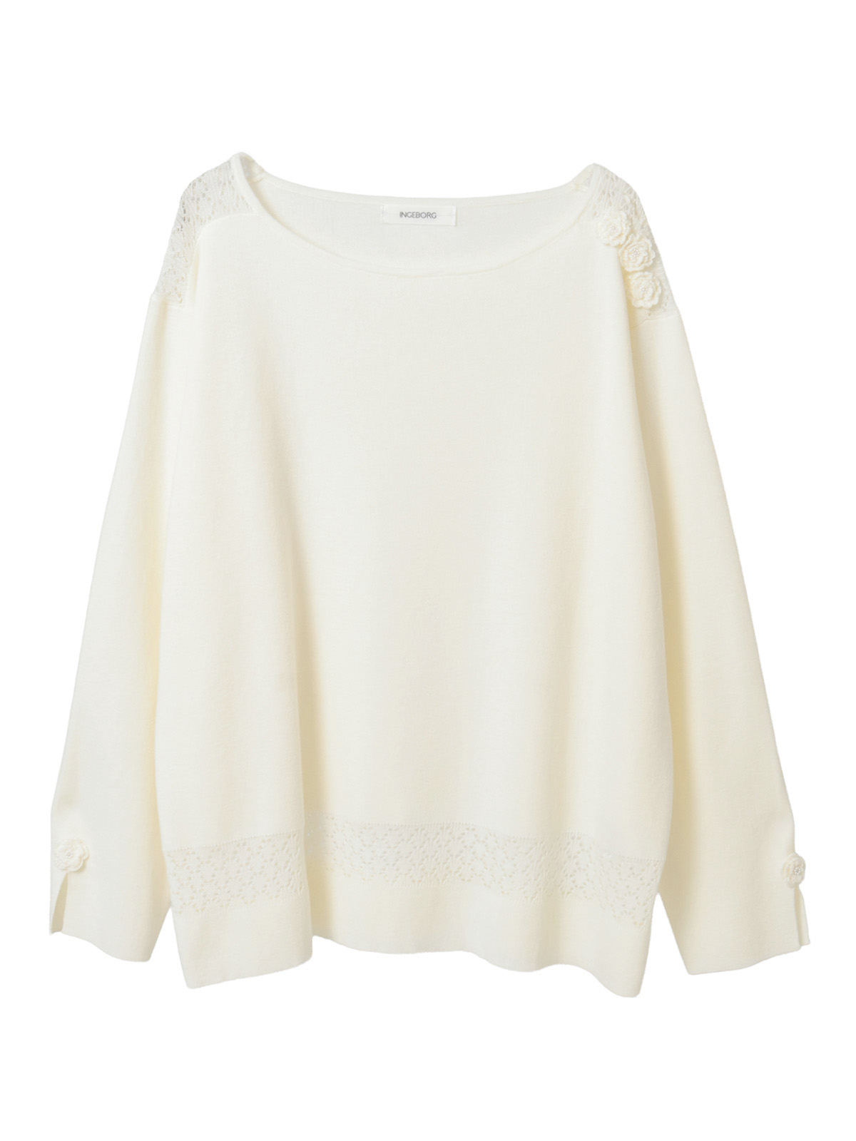 透かし柄アクセントニットプルオーバー｜ピンクハウス