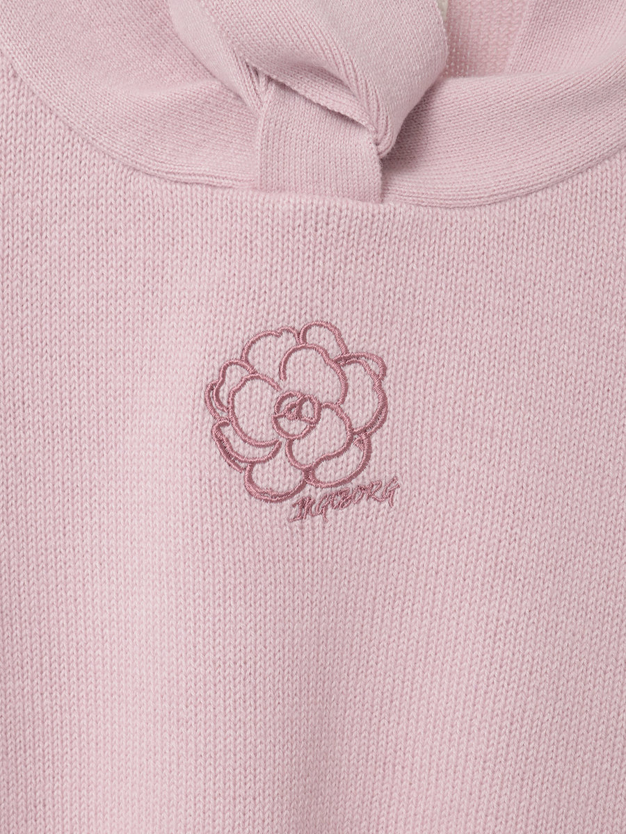 カメリア刺繍入りボウタイニット 詳細画像 クロ 6