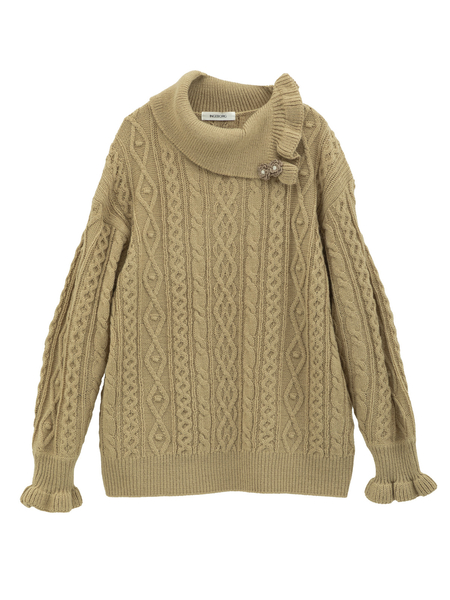 アラン編みプルオーバー