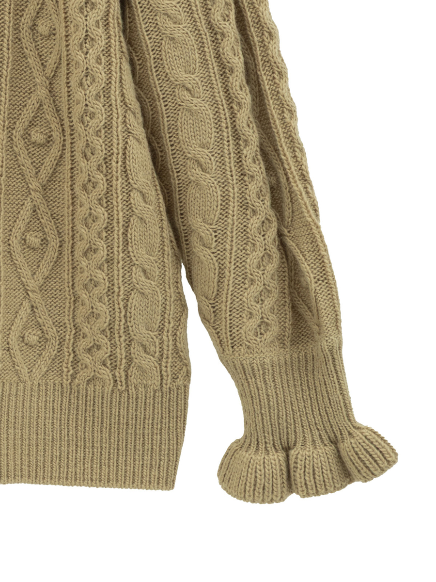 アラン編みプルオーバー 詳細画像 ワイン 4