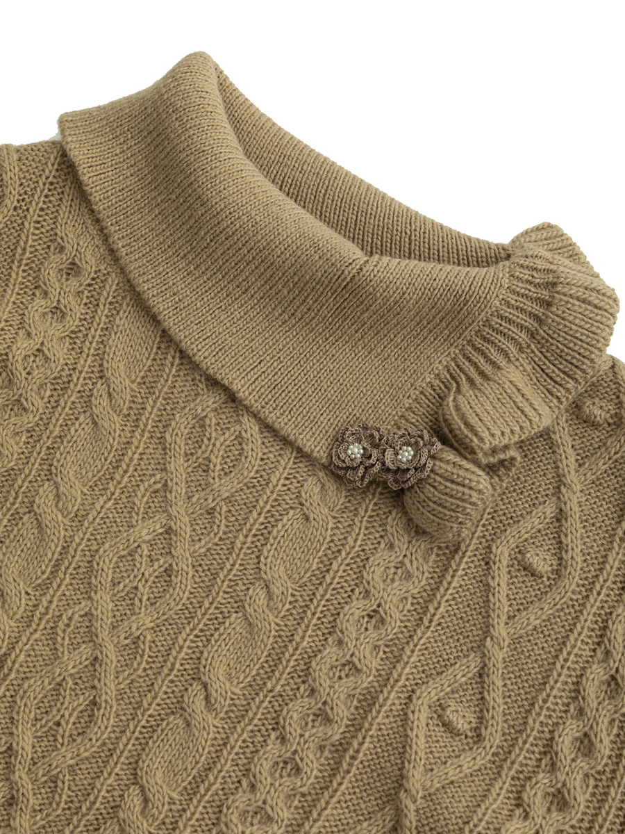 アラン編みプルオーバー 詳細画像 ワイン 5