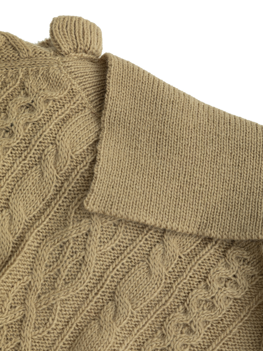 アラン編みプルオーバー 詳細画像 ワイン 6