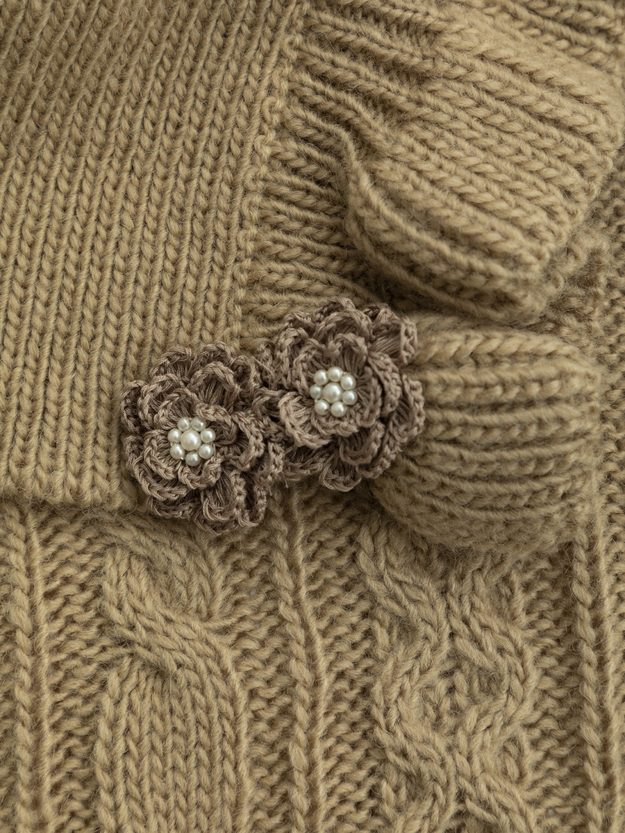 アラン編みプルオーバー 詳細画像 ワイン 9