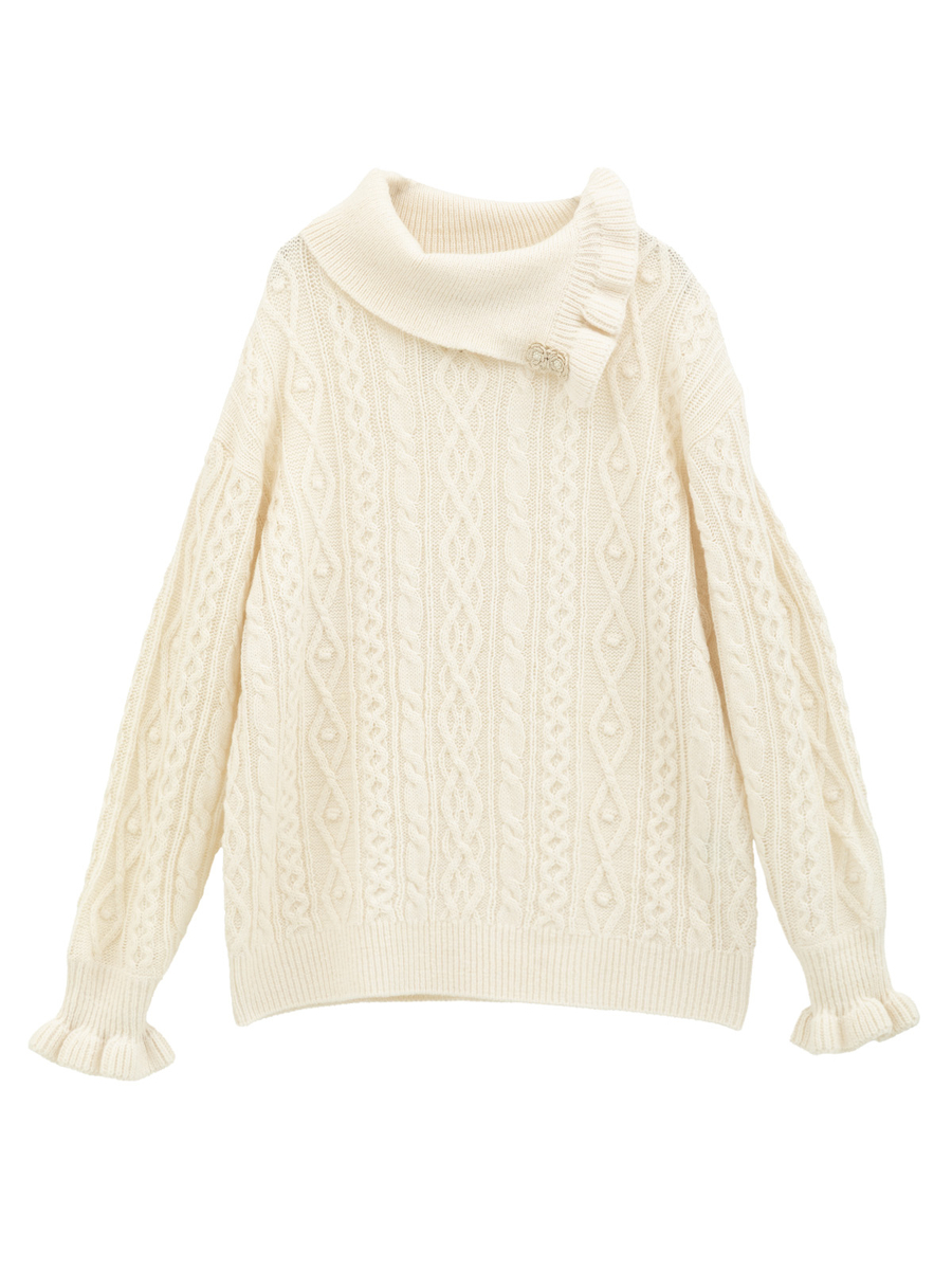 アラン編みプルオーバー 詳細画像 オフ 1