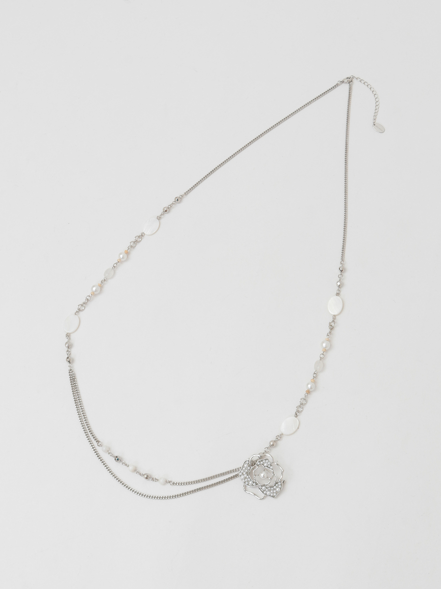ローズアクセントネックレス 詳細画像 シルバー 1