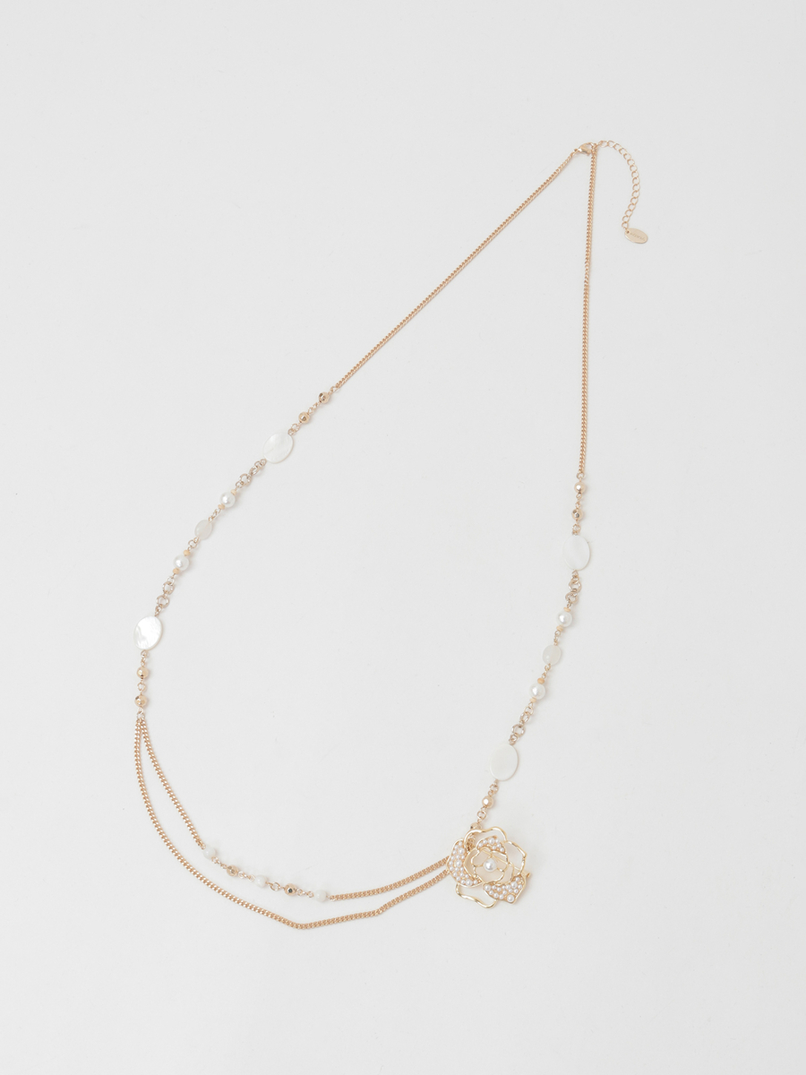 ローズアクセントネックレス 詳細画像 ゴールド 1