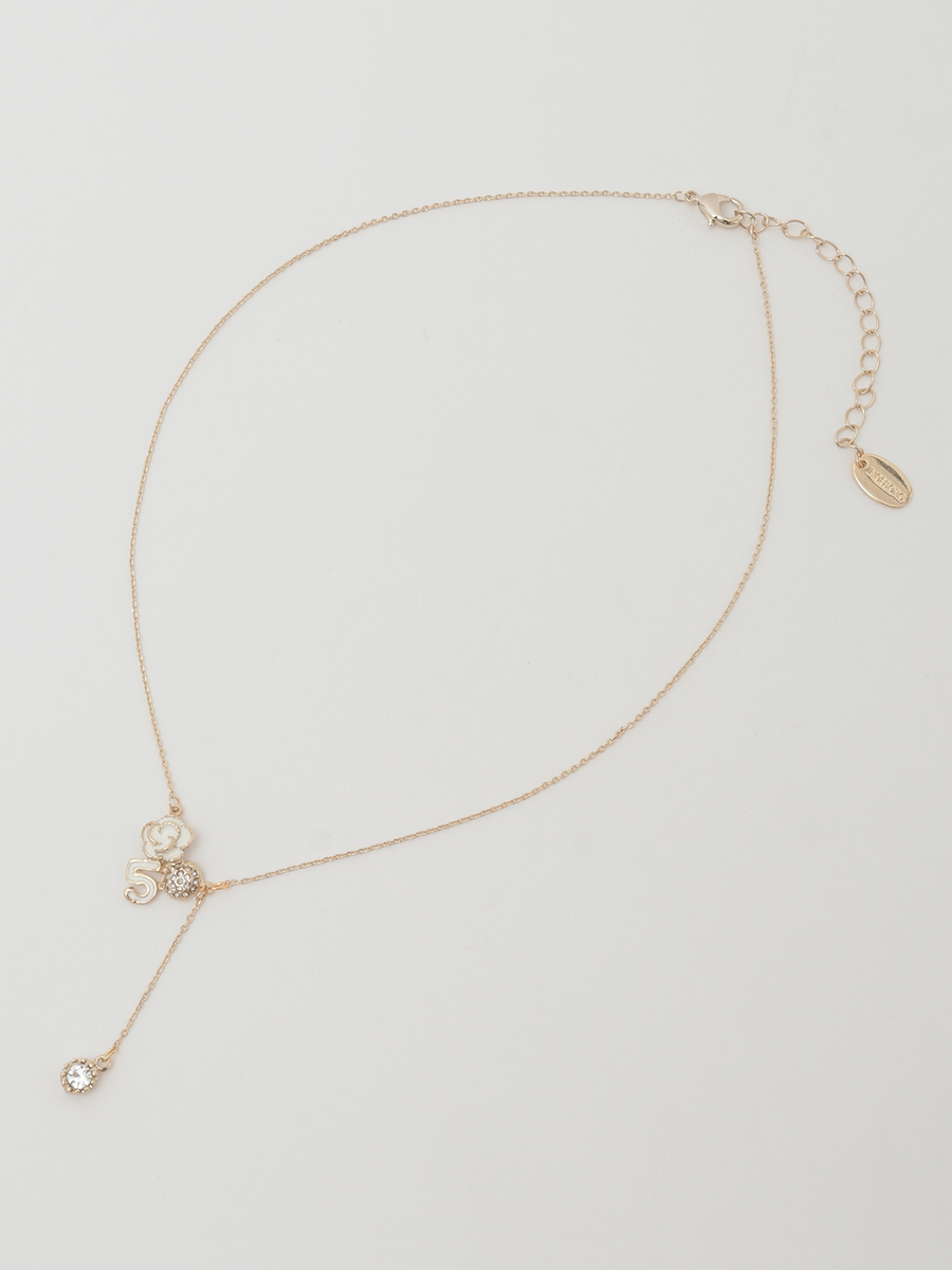 カメリア＆ナンバーチャームネックレス 詳細画像 オフ 8