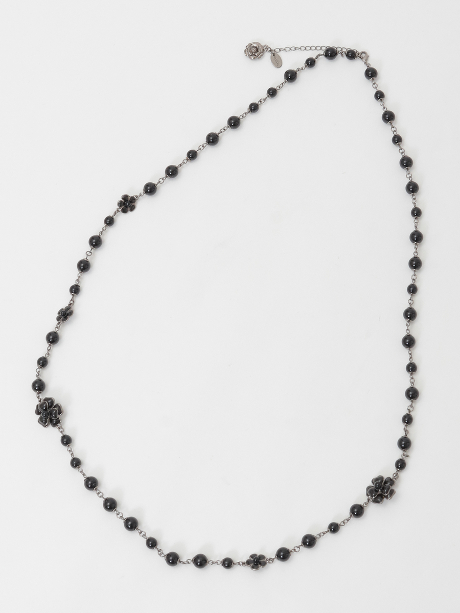 カメリアモチーフロングネックレス 詳細画像 クロ 1